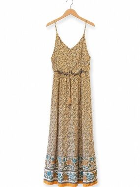 Kirundo Floral Sleeveless Boho Maxi Dress Women's Size M